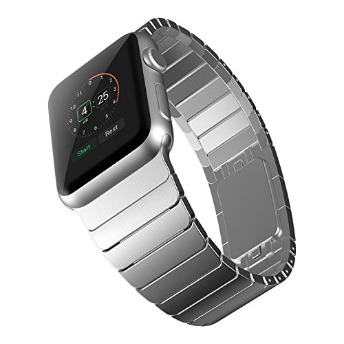 Apple Watch Band, ZoneYiLa® Stainless Steel Replacement Smart Watch Band Link Bracelet (Link Bracelet - Silver 42mm)