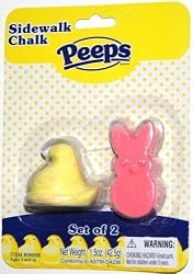 Peeps Sidewalk Chalk 2 Pack, 1 Yellow Chick, 1 Pink Bunny