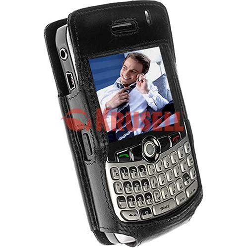 Krusell Cabriolet Multidapt Leather Case with SpringClip for Blackberry 8300 , 8310 , 8320 , 8330 (Black)