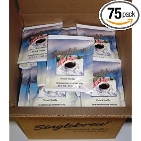 75 French Vanilla single serve, single cup coffee in tea bags