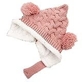 耳まであったか！ ベビー ボンボン とんがり ニットキャップ ニット帽 防寒 赤ちゃん キッズ 子供 冬 帽子