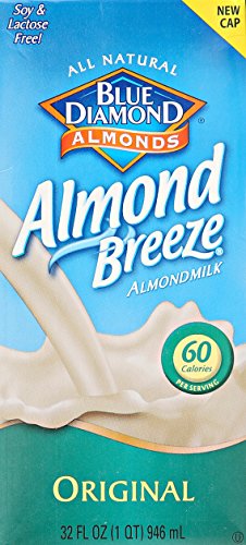 Blue Diamond Breeze Almond Milk, Original, 32 Ounce (Pack of 6)