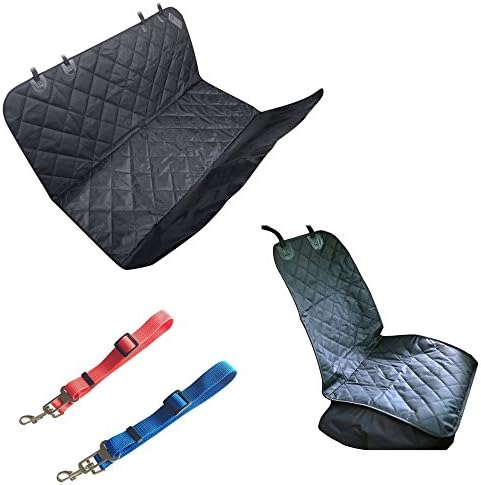 [Set of 2] PetPiper Dog Car Seat Covers Hammock and Pet Front Seat Protector Mat, Pet Seat Cover for Cars, Small Trucks and SUV, Slip-proof, Waterproof, Quilted, Adjustable