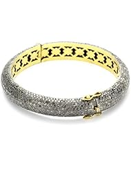 Shery Shabani "Red Carpet" Moissanite Gold and Silver Bangle Bracelet