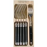 Black Handles Laguiole Verdier Heavy Duty Boxed Set of 6 Forks