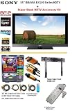 Brand New Sony Bravia KDL-55EX500 Series HDTV 1080p LCD HDTV With "The Super Sleek HDTV Accessory Kit" Includes Super Slim Flat Wall Mount + (2) 6FT Hdmi 1.3B Cables, 6FT Audio Interconnect Cable Screen Cleaner + Surge Protector