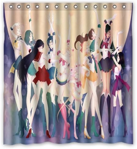 Daniellestore Sailor moon Style Decorations for Bathroom Decor Home Polyester Fabric Waterproof Shower Curtain 66x72 Inches