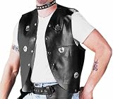 Adult Black Biker Costume Vest