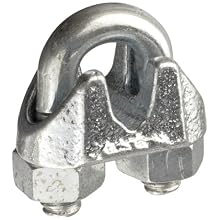 CM 86190 Malleable Wire Rope Clip, Steel, 3/16" Trade, 8 lbs Capacity, (Carton of 100)