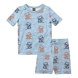 Tea Collection Dragon and Clouds Short Sleeve Sleeper Set, Powder Blue, 18-24 Months