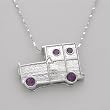 Necklace With 0.90ctw Genuine Amethysts Beautifully Designed in 925 Sterling silver. Total item weight 6.5g Length 16in