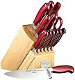 Hampton Forge 14 Piece Signature Argentum Cutlery Block Set, Metallic/Red