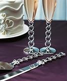Silver Plated Stacked Hearts Cake Serving Set