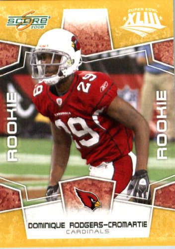 2008 Score SuperBowl Gold Parallel Edition Football Card - (Limited to 800 Made) # 343 Dominique Rodgers-Cromartie (RC - Rookie Card) CB - Arizona Cardinals / in Protective Screw Down Display Case