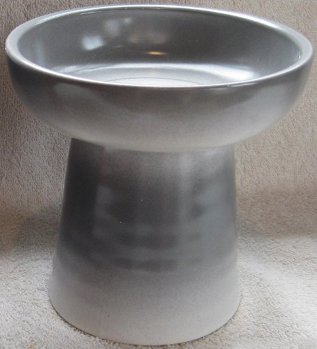 Raised Stoneware Dry Food or Water Bowl – Frost Gray