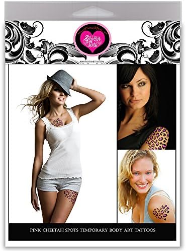 SweetTats Pink Cheetah Spots Temporary Tattoo Pack - 1 Cheetah Print Tattoo Per Pack