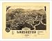Historic Lancaster, New Hampshire, c. 1883 (L) Panoramic Map Poster Print Reprint Giclee