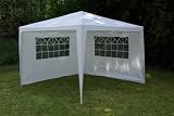 Pavillon / Partyzelt / Gartenpavillon 3x3m weiß wasserdicht +2 Seitenteile