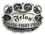 Felon Drink*Fight*F@#K Belt Buckle Bottle Opener with Money Clip