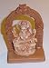 Saraswati With Shrine - 4" White Cast Statue - Made In India
