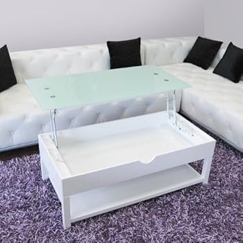 Table basse relevable HYPE blanc laqué