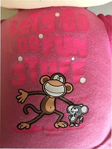 Large 31" Plush Bobby Jack Monkey with Pink Shirt 'Lets Go Do Fun Stuff'
