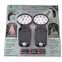 2 Pack: Wireless Motion Sensor LED Lights ~ 10 Wide Area LED Bulbs