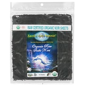 Earth Circle Organics - Raw Certified Organic Sushi Nori Sheets - 10 Sheet(s) by Earth Circle Organics