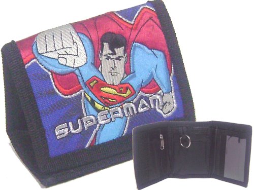  Superman Tri-fold Canvas Wallet Blue