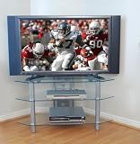 Glass/Steel Corner TV Stand - Clear/ Chrome (44)