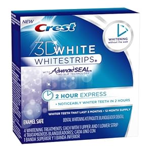 Crest 3d White 2-Hr Express Whitestrips Dental Whitening Kit, 4-Count