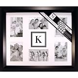 North American Enclosures 9172-6118 Single Mat Monogram Collage Frame, Black, 16 by 20-Inch