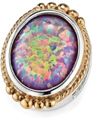 Bonn Bons By Lori Bonn "On Cloud Nine" Gold Over Sterling Silver Lavender Blue Synthetic Opal Oval Slide Charm for Charm Bracelets