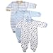 Snap Front Sleep N Play, 3-Pack (6-9 Months, LtBlue)