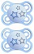 MAM Babyartikel 99953000 Perfect 0-6, Silikon-Schnuller für Jungen, Doppelpack-BPA-frei