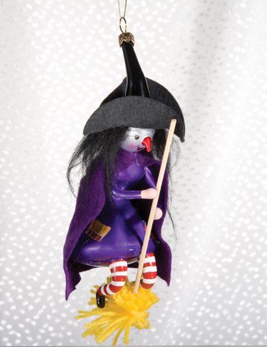 De Carlini Halloween Witch Italian Glass Mouthblown Christmas Ornament