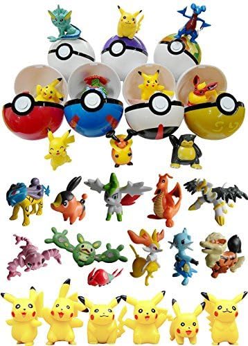 JSMK Pokemon Go Poke Ball Set with Different Action Figure 3 pcs Pokeballs and More than 6 pcs Different Demons