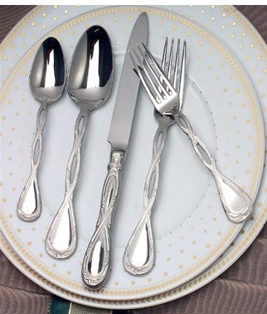 Ricci Regale Satin 45-Piece Stainless-Steel Flatware Set, Service for 8