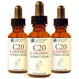 NuFountain Fresh Cosmetics C20 3-For-Price-of-2, Oil-Free 20% Vitamin C Serum, Three 1.0 oz. Bottles, Made Fresh When Ordered