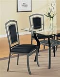 Set of 2 Dining Chairs Antique Black Finish