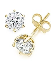 0.73 Carat D/IF Round Brilliant Certified Diamond Solitaire Stud Earrings in 18k Yellow Gold