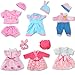 ARTST Doll Clothes,12 inch Baby Doll Clothes[6 Sets](Include 4 Hats + 1 Bowknot ) for 10 inch Dolls /11 inch Baby Dolls/ 12 inch Baby Dolls/14 inch American Girl WellieWishers Doll