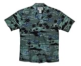 HAWAIIAN MEN'S US NAVY AIRPLANE SHIRT, L, GREEN