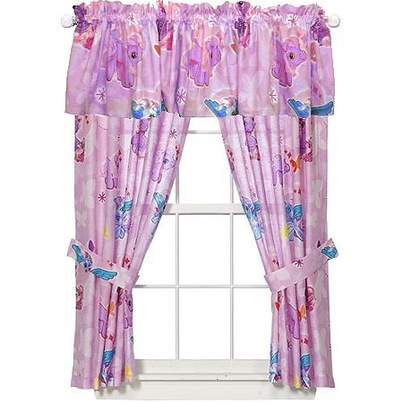 My Little Pony Curtains Set - 5pc Butterflies Drapes Valance Set