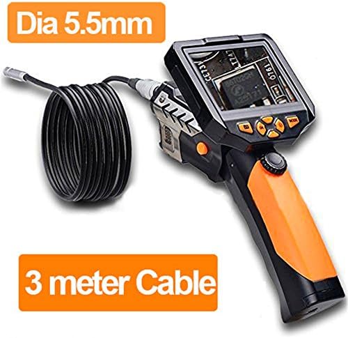 Chunnuan Shop 3.5" LCD Monitor Dia 5.5mm 3M Cable Camera Tube Endoscope Inspection Borescope 720P HD Flashlight Industrial Videoscope Waterproof 4xZoom