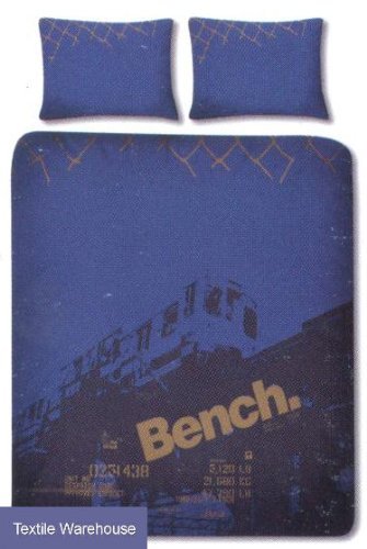 Bench 'Urban' Design Blue Double Duvet Cover set 100% OFFICIAL