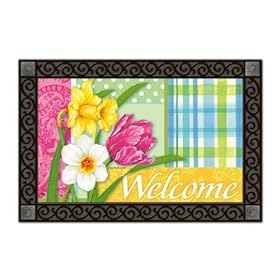  Magnet Works, Ltd. Spring Madras MatMate, Die-sublimated Doormat, Polyester, Weatherproof Indoor/outdoor Use