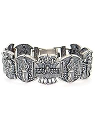 Silver Last Supper Jesus Nativity Scene CZ Bracelet