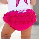 RuffleButts Fuchsia Woven Diaper Cover - 12-18m