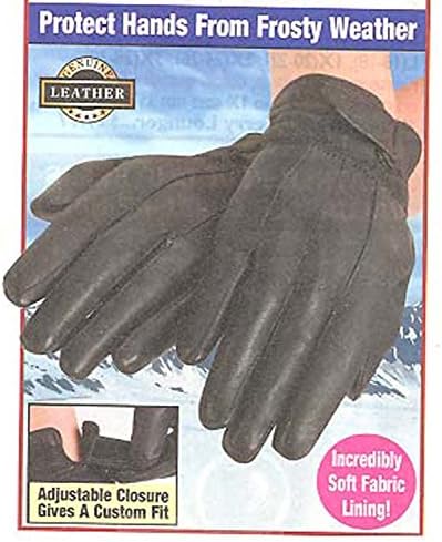 Men's Adjustable Genuine Leather Gloves - Large